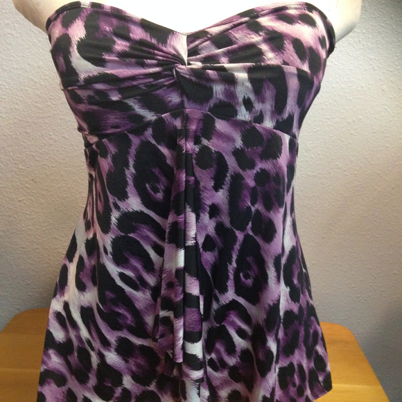 Charlotte Russe knotted lepard print tube top - Picture 1 of 4